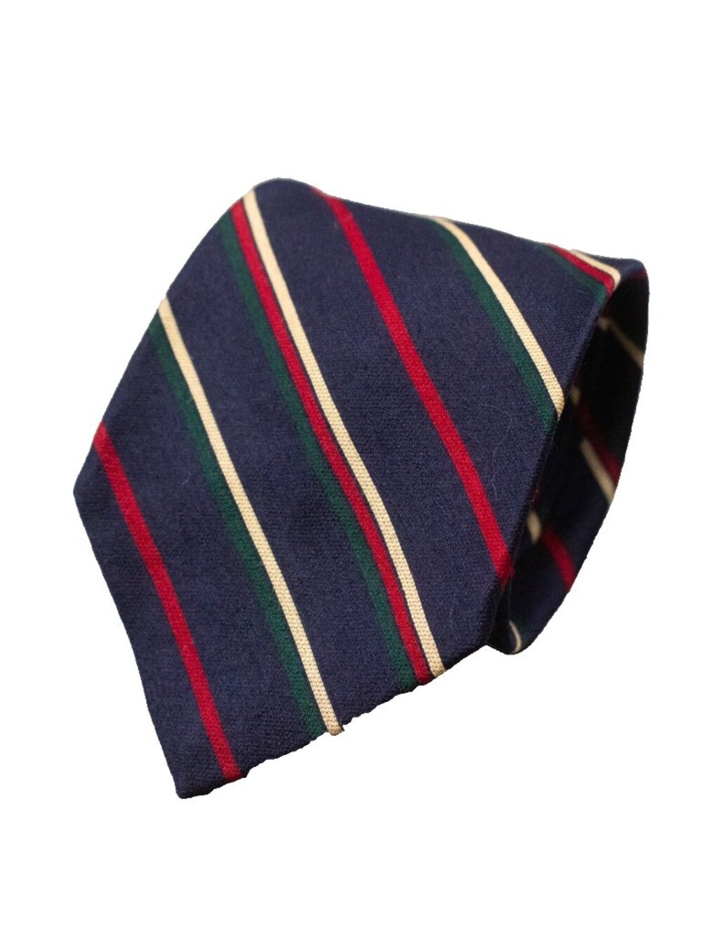 Vintage Saddle Club Tie Silk Wool Blend Repp Striped Woven Canada 3.25"